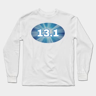 13 1 Half Marathon Blue Radiant Light Burst Long Sleeve T-Shirt